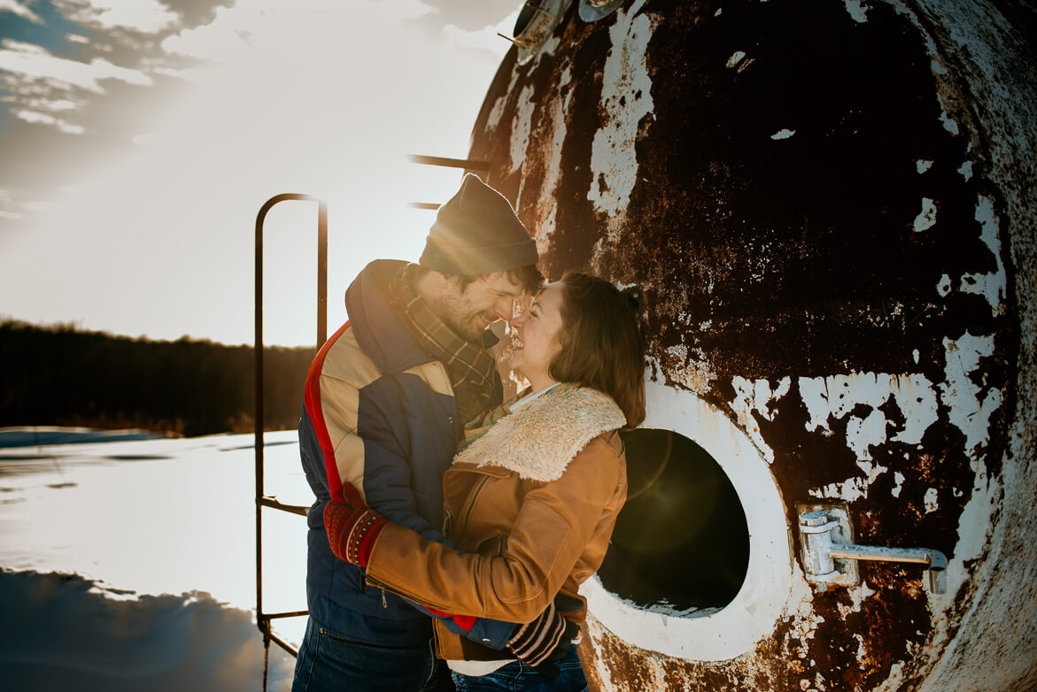 ALN Images engagement session on a maple farm in Wisconsin