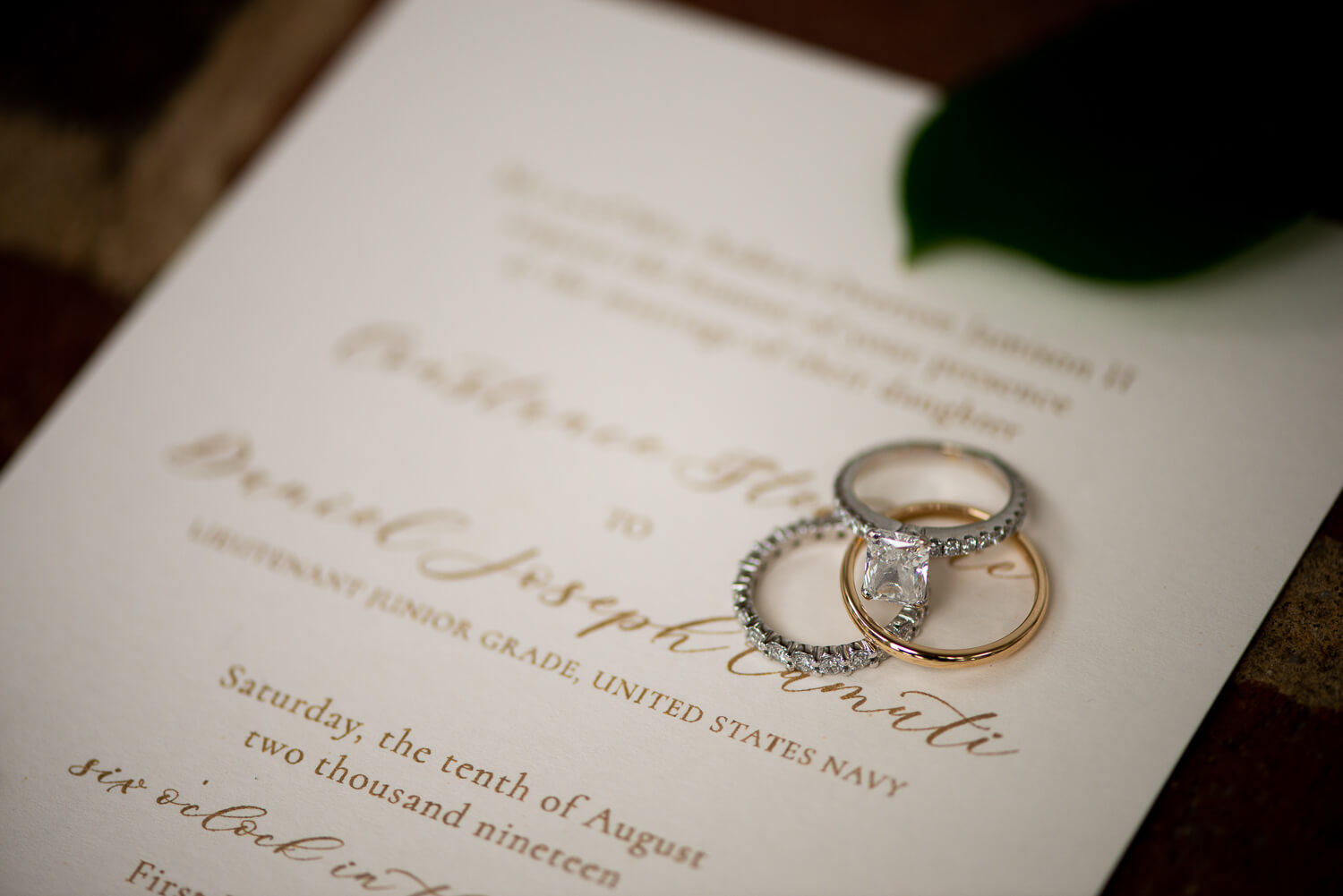 Wedding travel photography rings and announcement